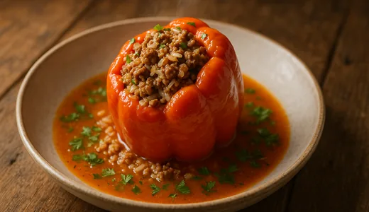 Pildīta paprika ar malto gaļu un rīsiem